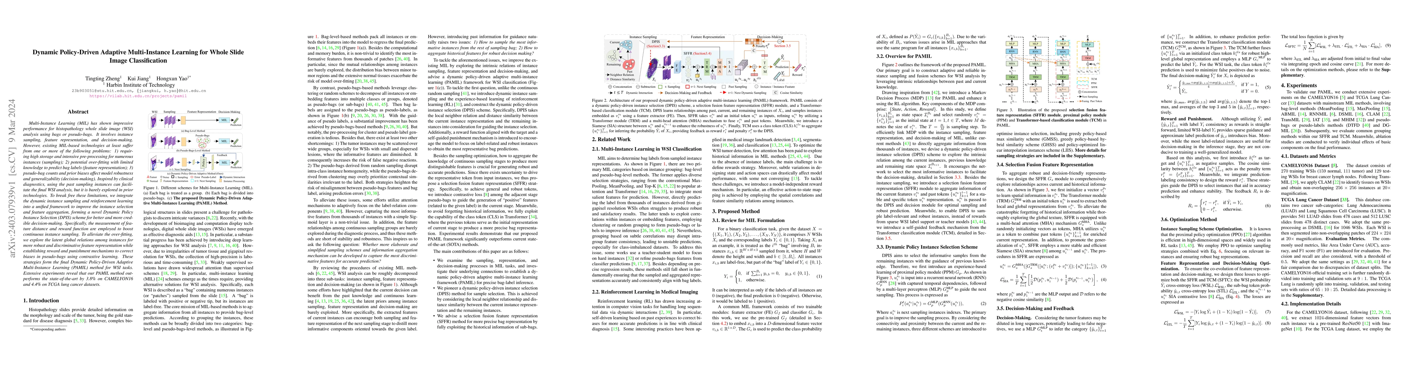 Thumbnail for Dynamic Policy-Driven Adaptive Multi-Instance Learning for Whole Slide
  Image Classification