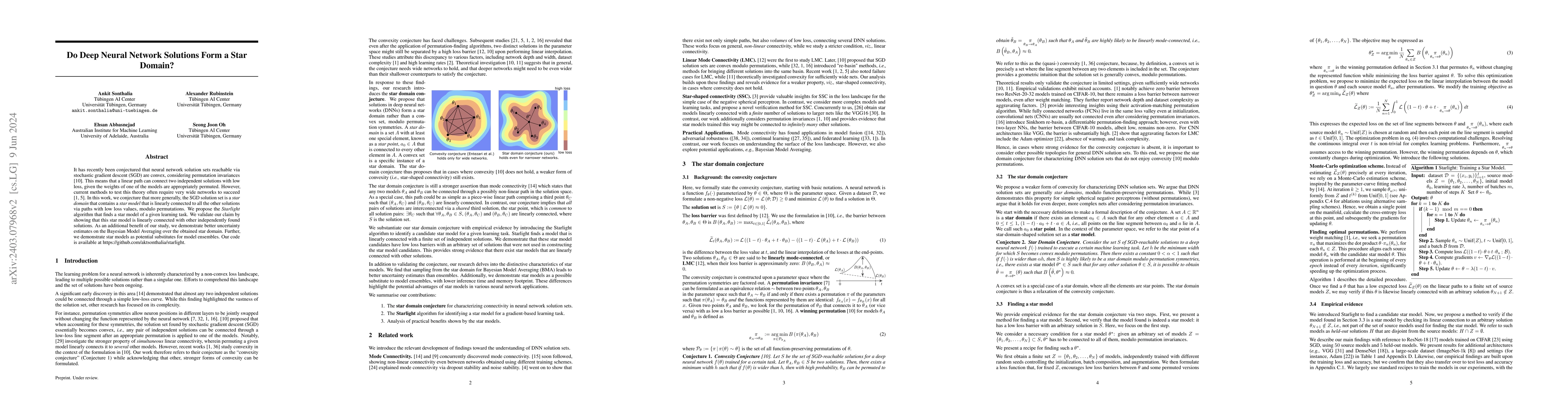Thumbnail for Do Deep Neural Network Solutions Form a Star Domain?