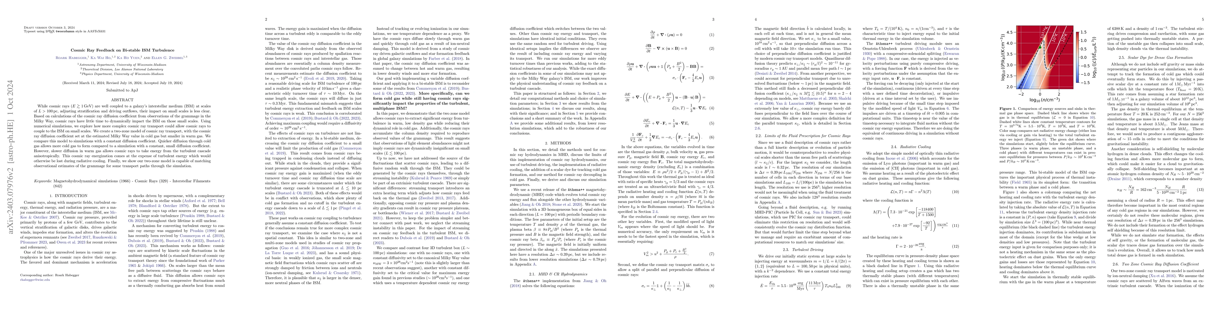 Thumbnail for Cosmic Ray Feedback on Bi-stable ISM Turbulence