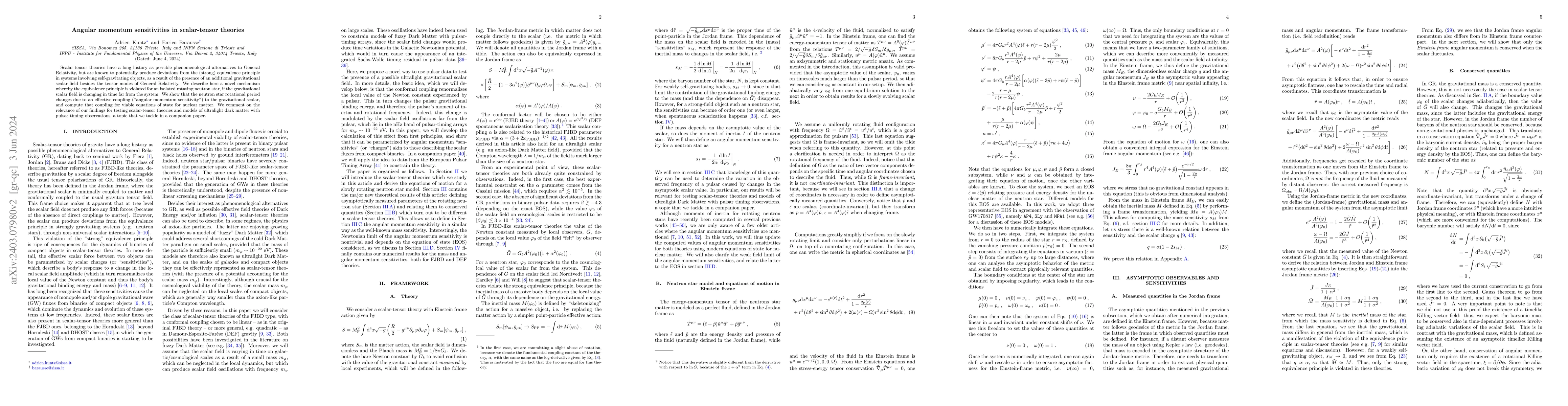 Thumbnail for Angular momentum sensitivities in scalar-tensor theories