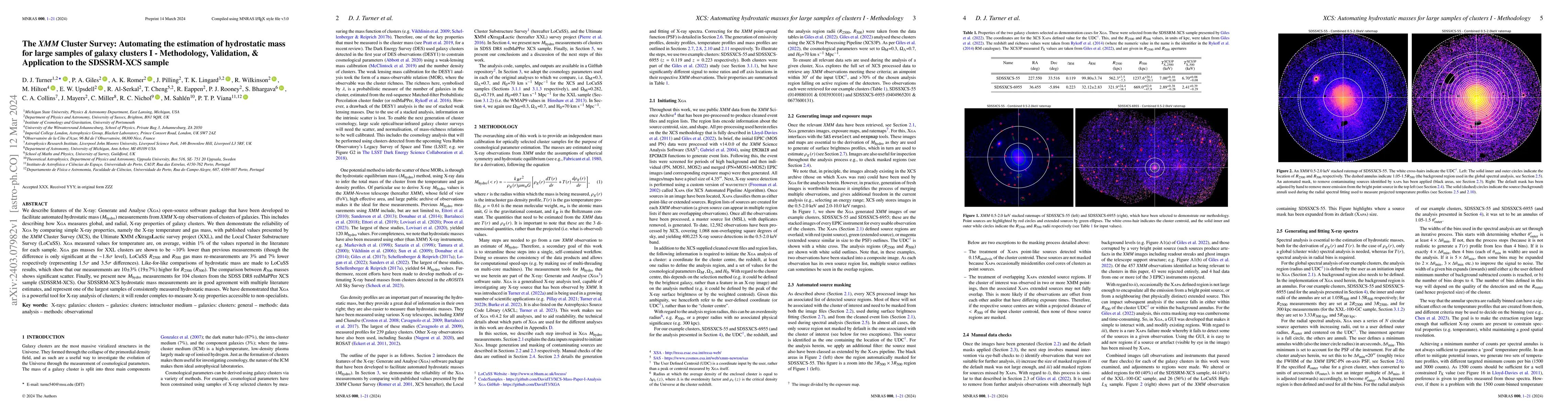 Thumbnail for The XMM Cluster Survey: Automating the estimation of hydrostatic mass
  for large samples of galaxy clusters I -- Methodology, Validation, &
  Application to the SDSSRM-XCS sample
