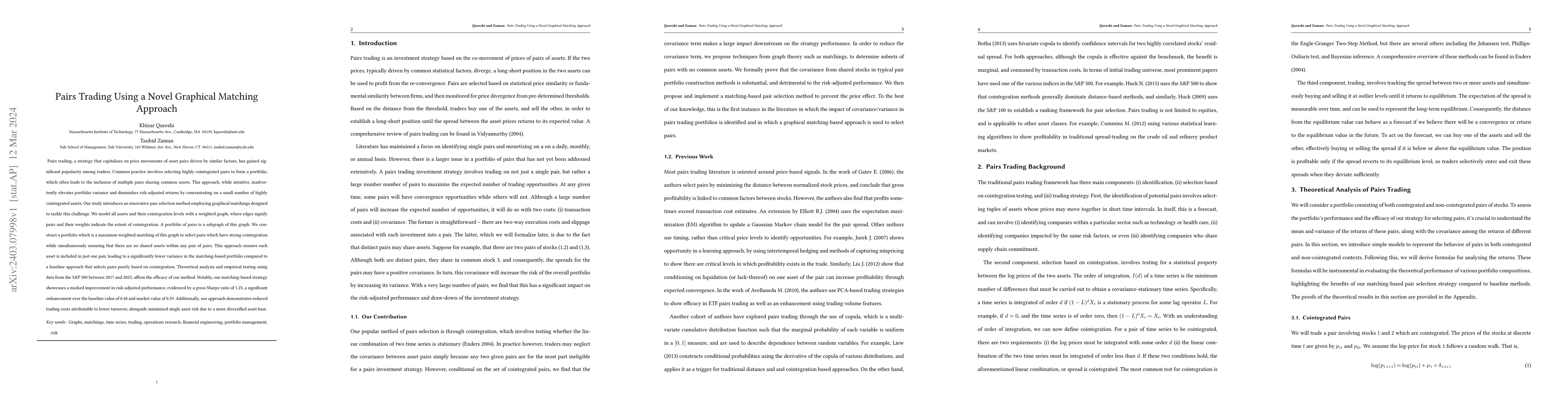 Thumbnail for Pairs Trading Using a Novel Graphical Matching Approach