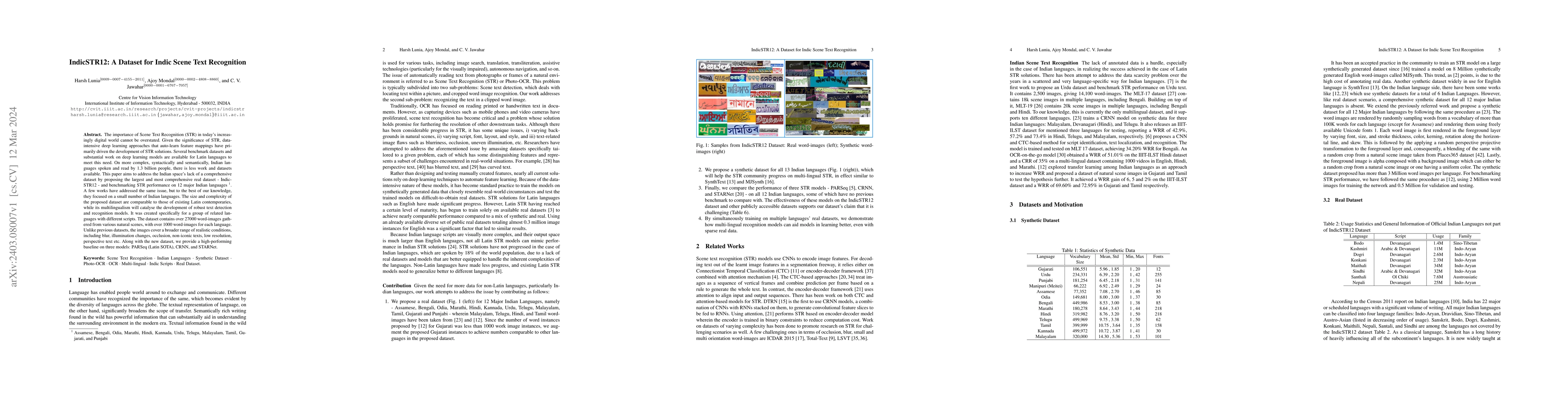 Thumbnail for IndicSTR12: A Dataset for Indic Scene Text Recognition