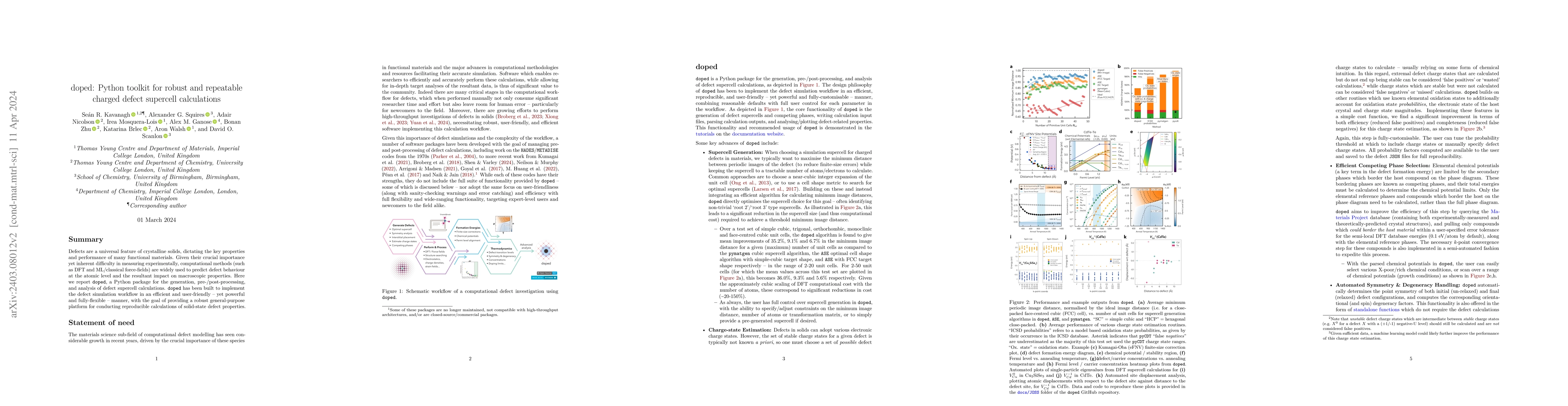 Thumbnail for doped: Python toolkit for robust and repeatable charged defect supercell
  calculations