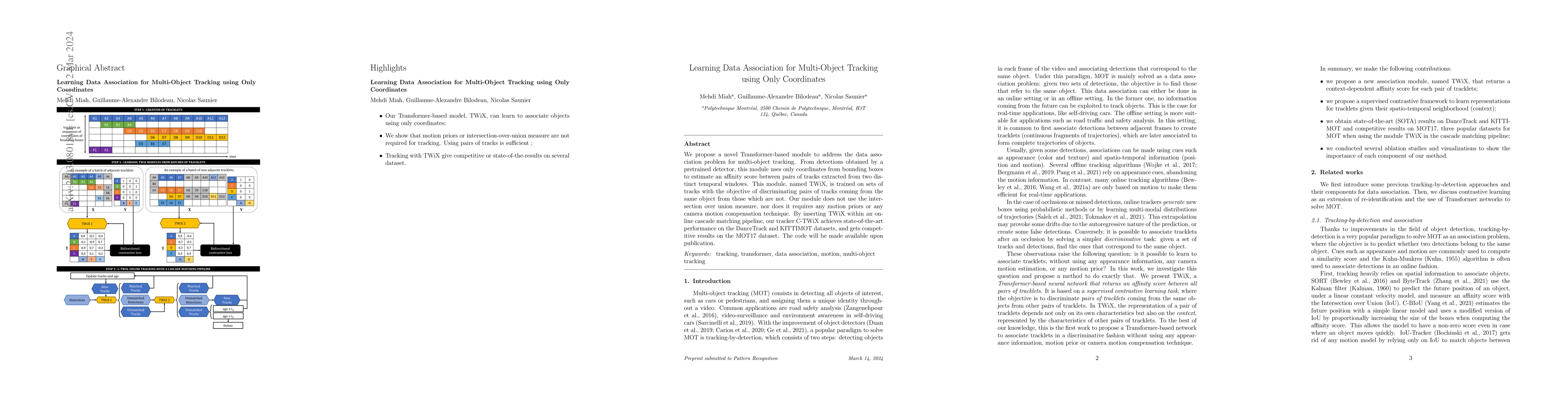 Thumbnail for Learning Data Association for Multi-Object Tracking using Only
  Coordinates