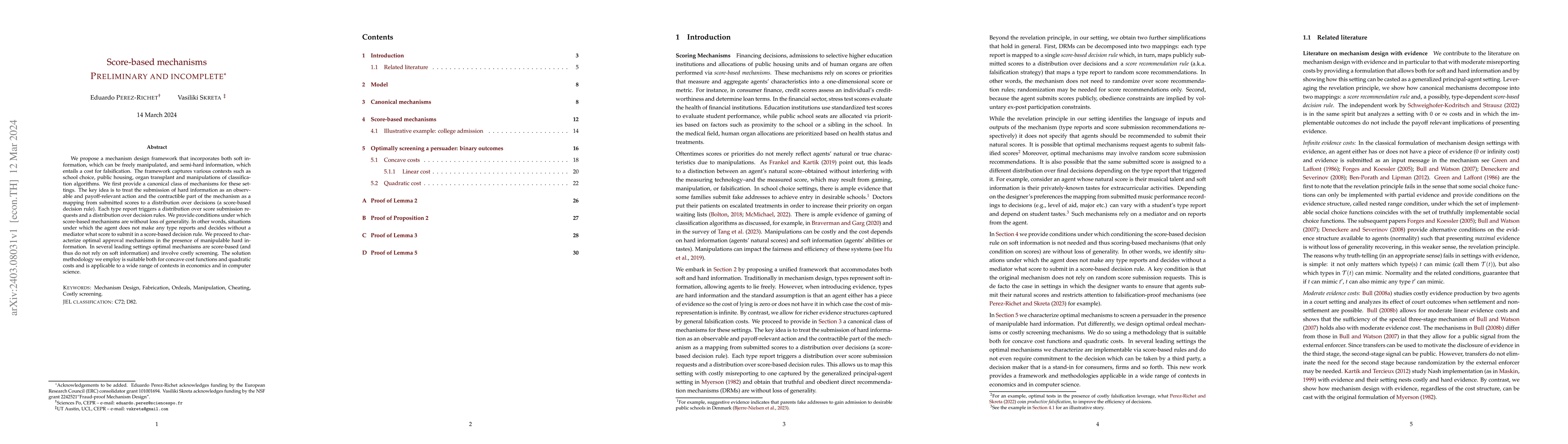 Thumbnail for Score-based mechanisms