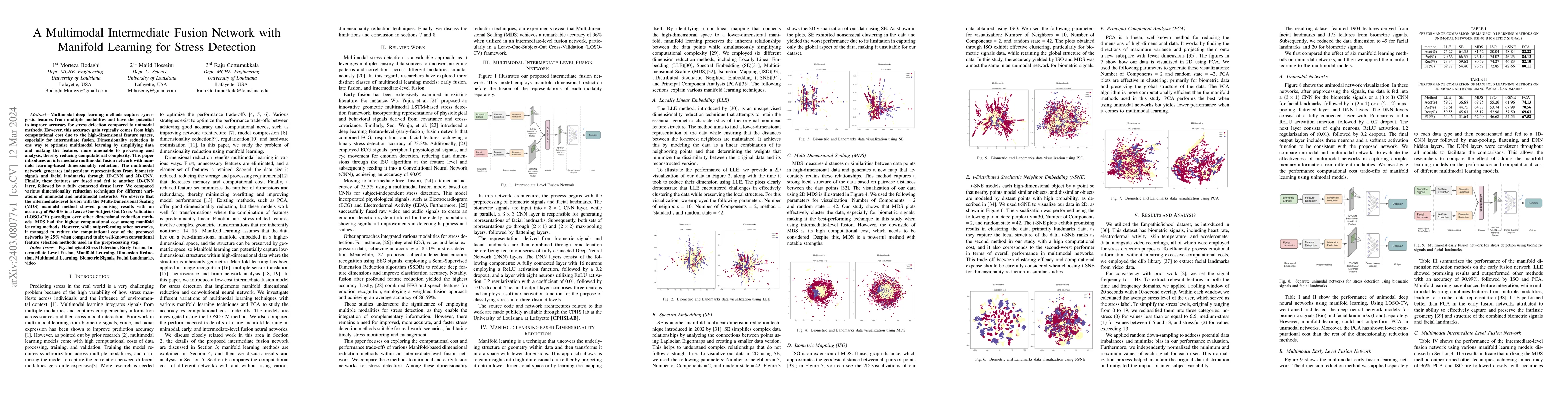 Thumbnail for A Multimodal Intermediate Fusion Network with Manifold Learning for
  Stress Detection