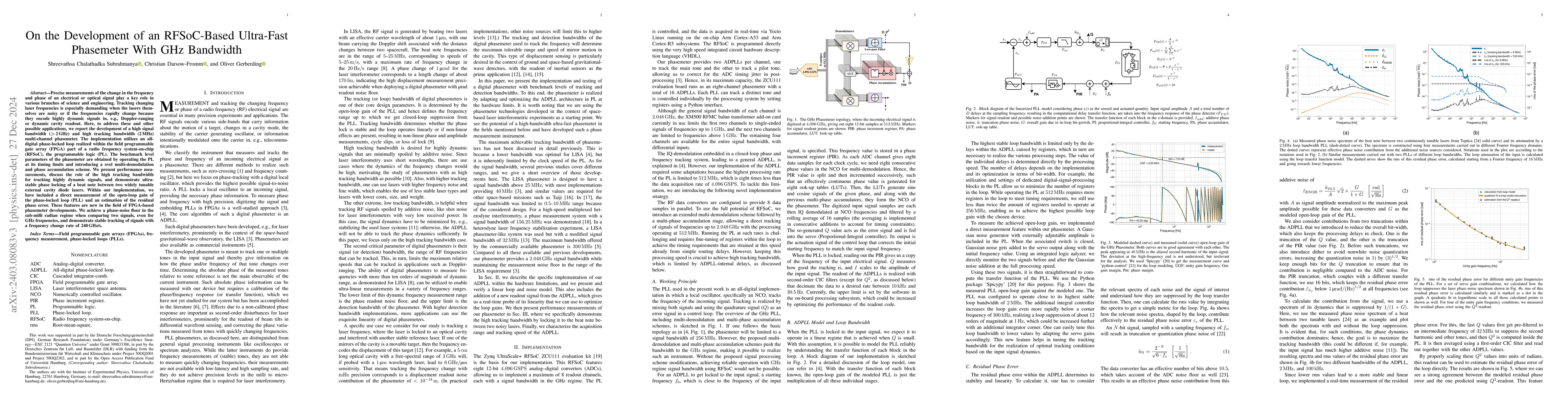 Thumbnail for On the development of an RFSoC-based ultra-fast Phasemeter with GHz
  bandwidth