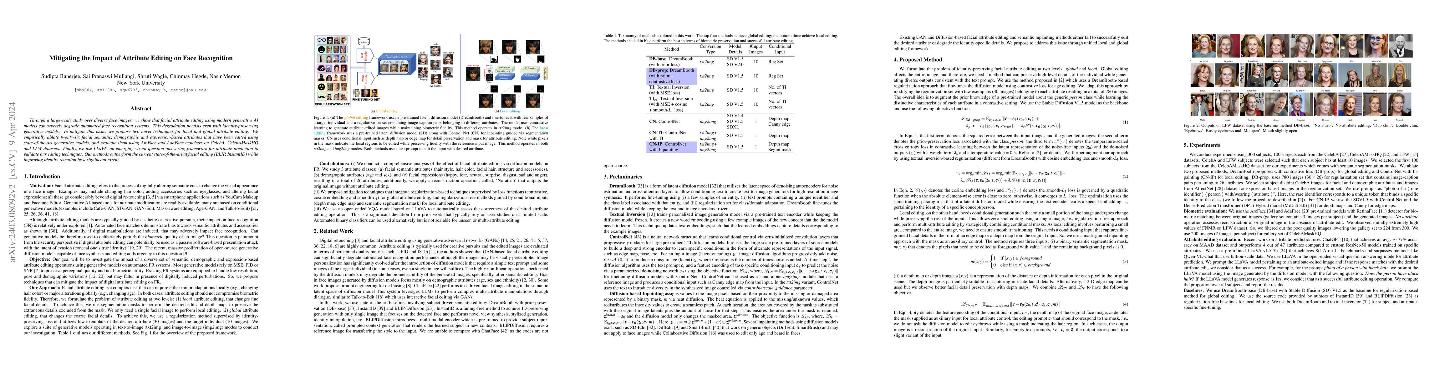 Thumbnail for Mitigating the Impact of Attribute Editing on Face Recognition
