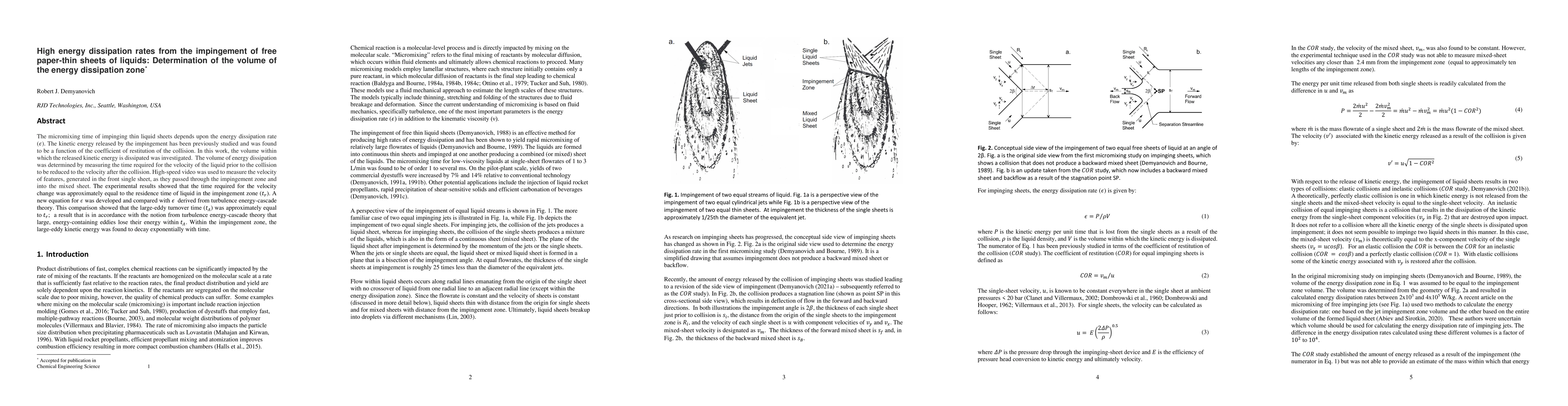 Thumbnail for High energy dissipation rates from the impingement of free paper-thin
  sheets of liquids: Determination of the volume of the energy dissipation zone