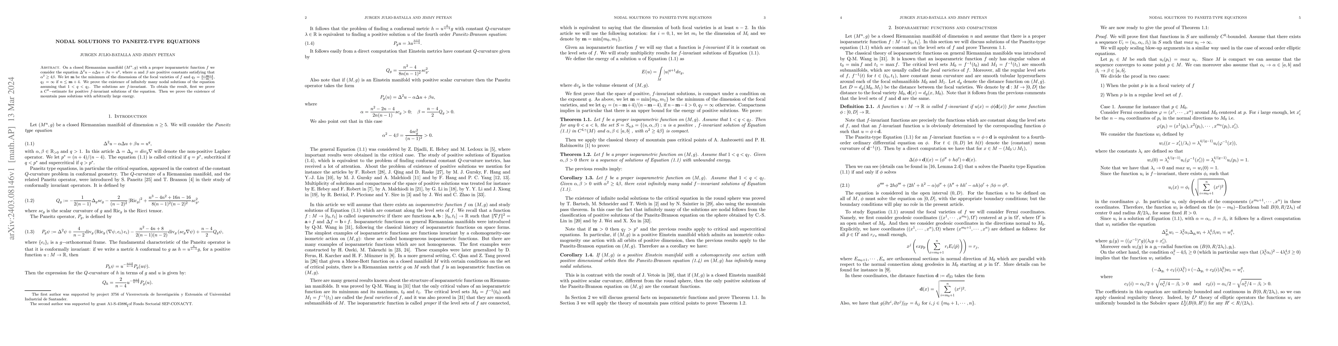 Thumbnail for Nodal solutions to Paneitz-type equations