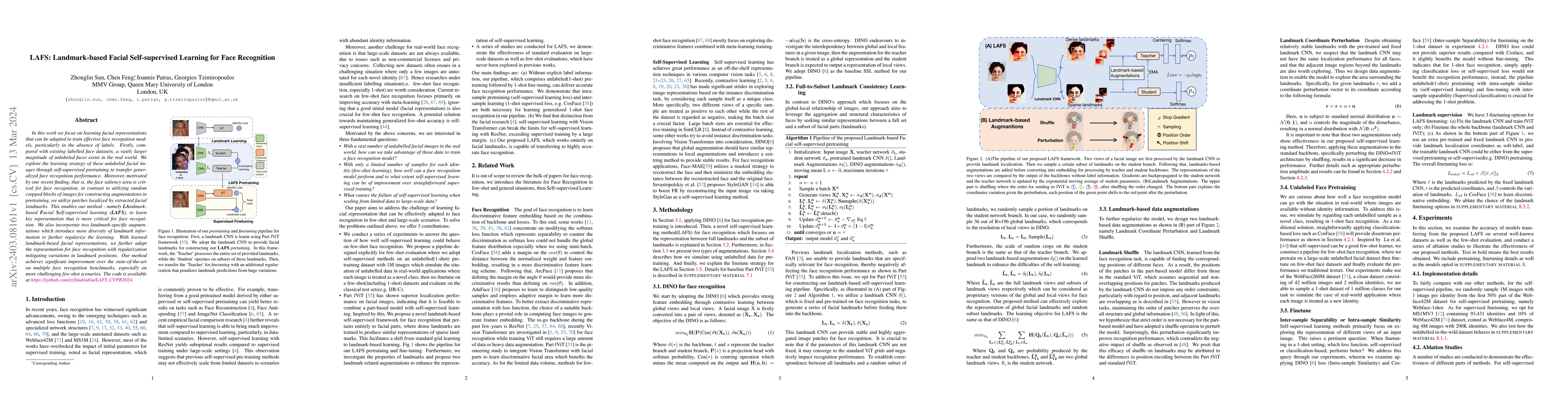 Thumbnail for LAFS: Landmark-based Facial Self-supervised Learning for Face
  Recognition