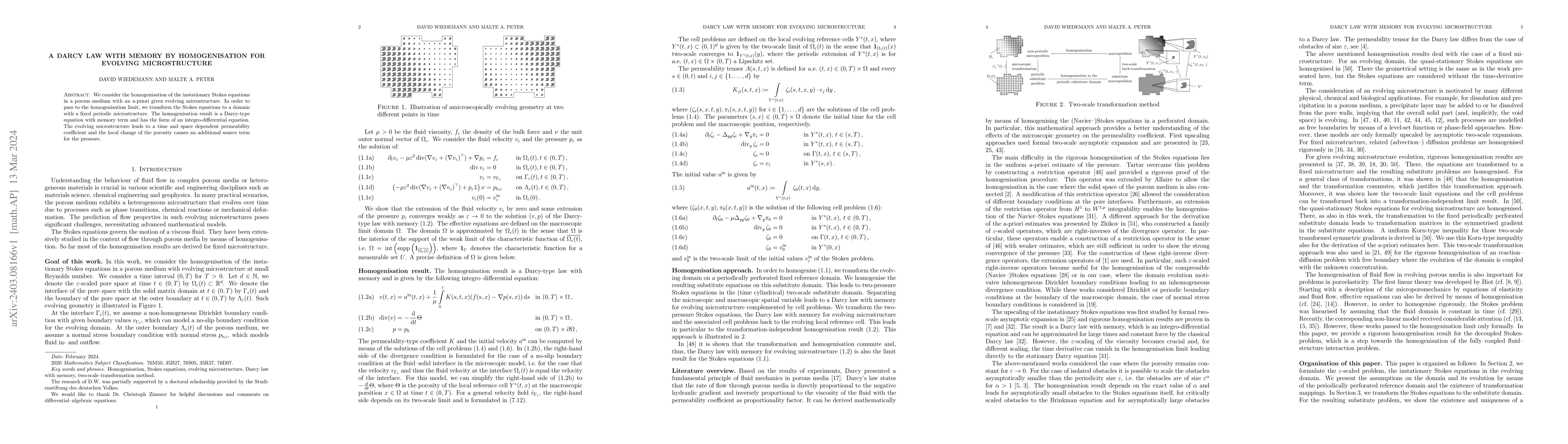 Thumbnail for A Darcy law with memory by homogenisation for evolving microstructure