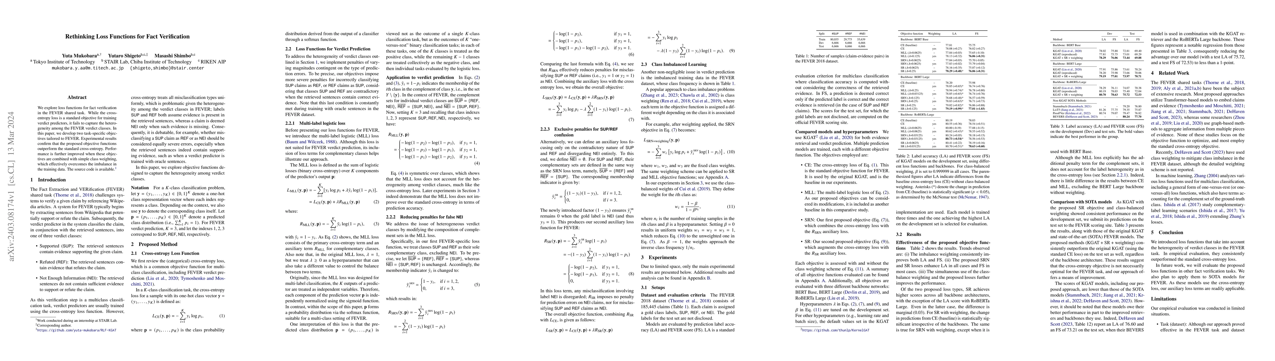 Thumbnail for Rethinking Loss Functions for Fact Verification