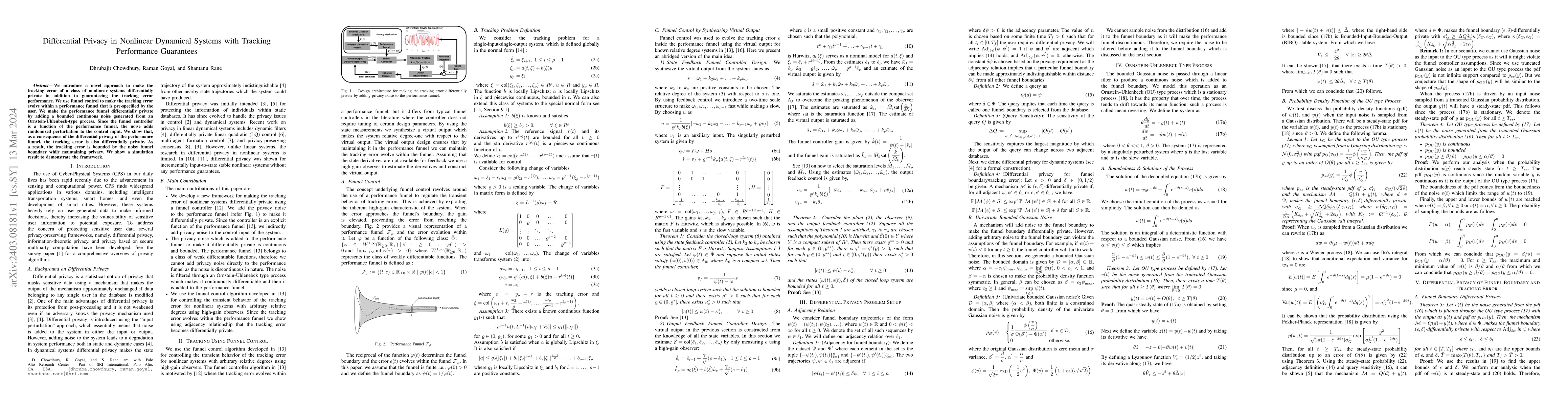 Thumbnail for Differential Privacy in Nonlinear Dynamical Systems with Tracking
  Performance Guarantees