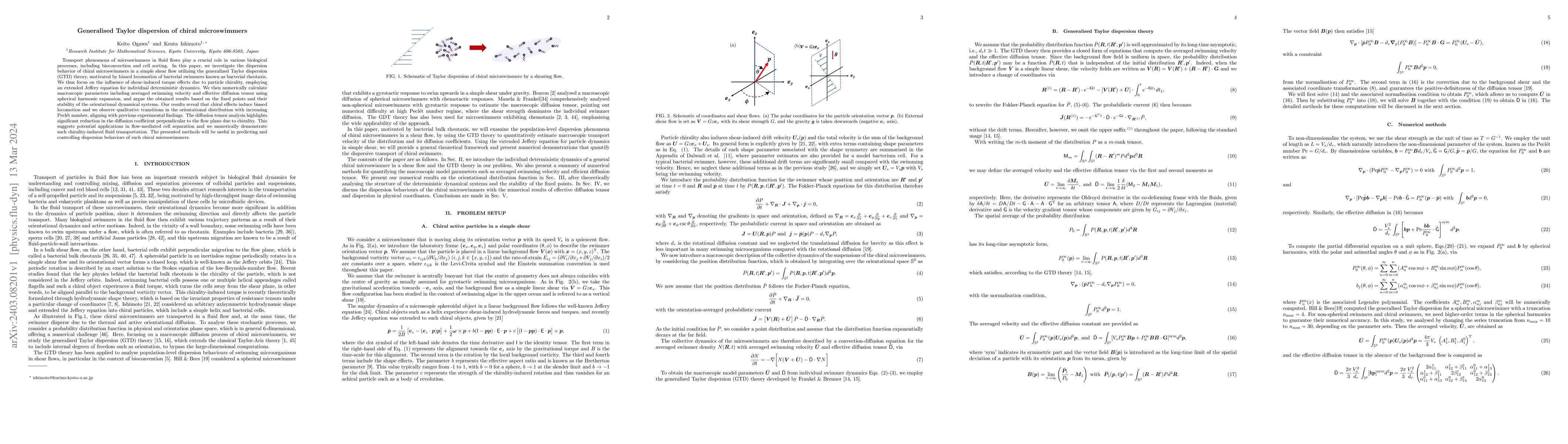 Thumbnail for Generalised Taylor dispersion of chiral microswimmers