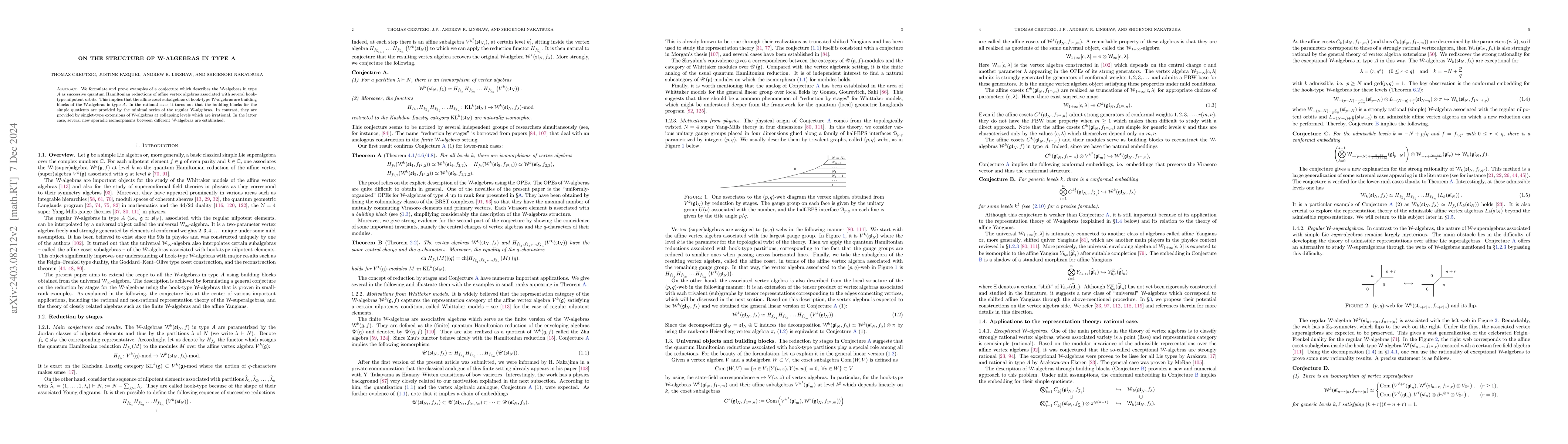 Thumbnail for On the structure of W-algebras in type A