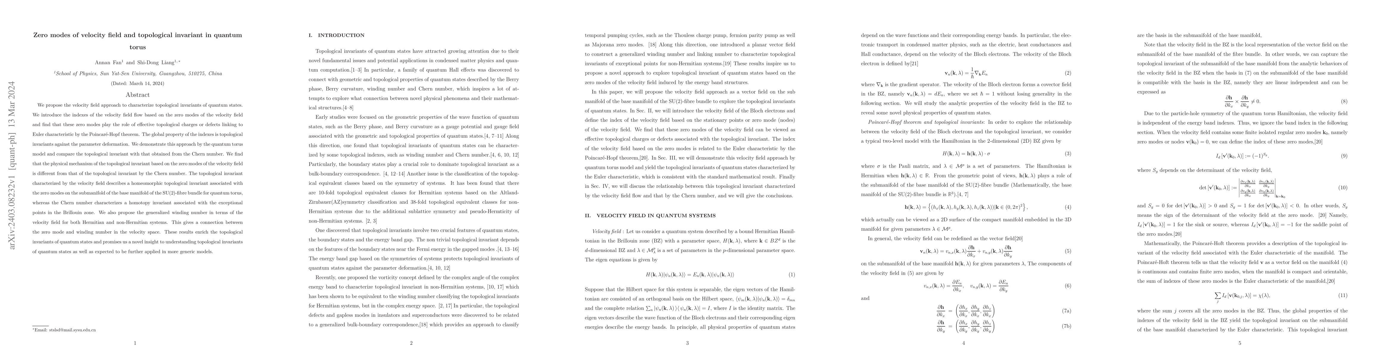 Thumbnail for Zero modes of velocity field and topological invariant in quantum torus