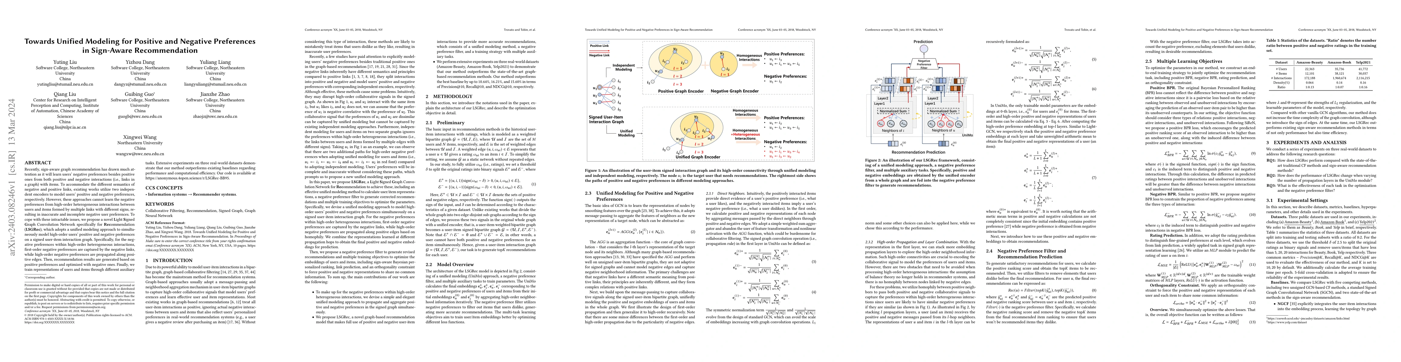 Thumbnail for Towards Unified Modeling for Positive and Negative Preferences in
  Sign-Aware Recommendation