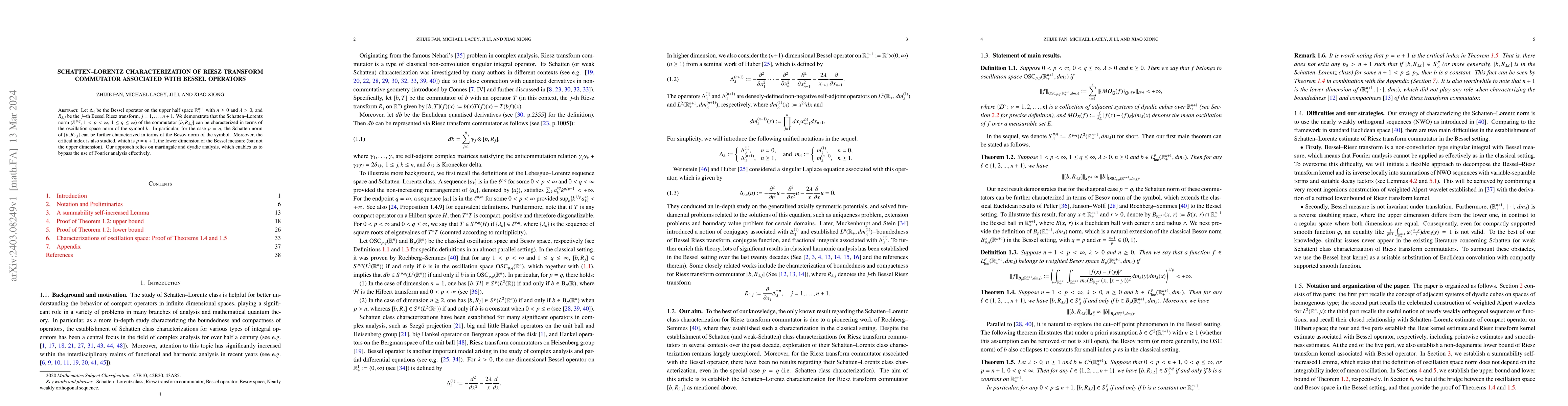 Thumbnail for Schatten--Lorentz characterization of Riesz transform commutator
  associated with Bessel operators
