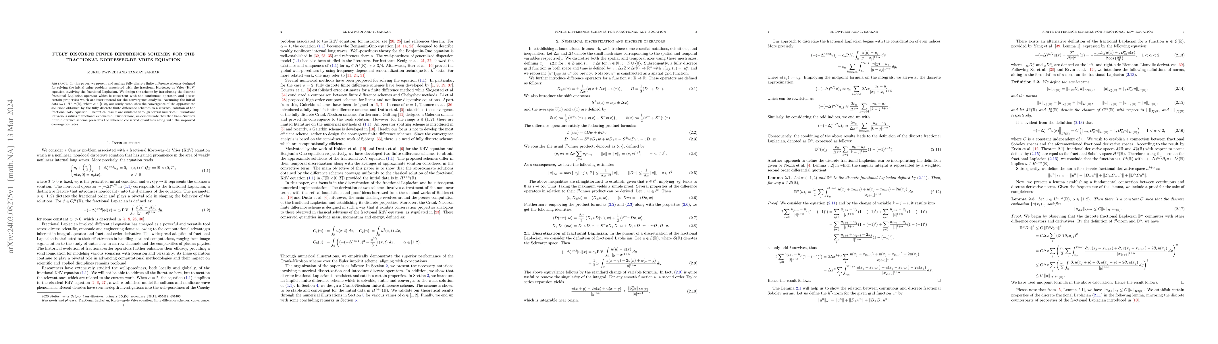 Thumbnail for Fully discrete finite difference schemes for the Fractional Korteweg-de
  Vries equation