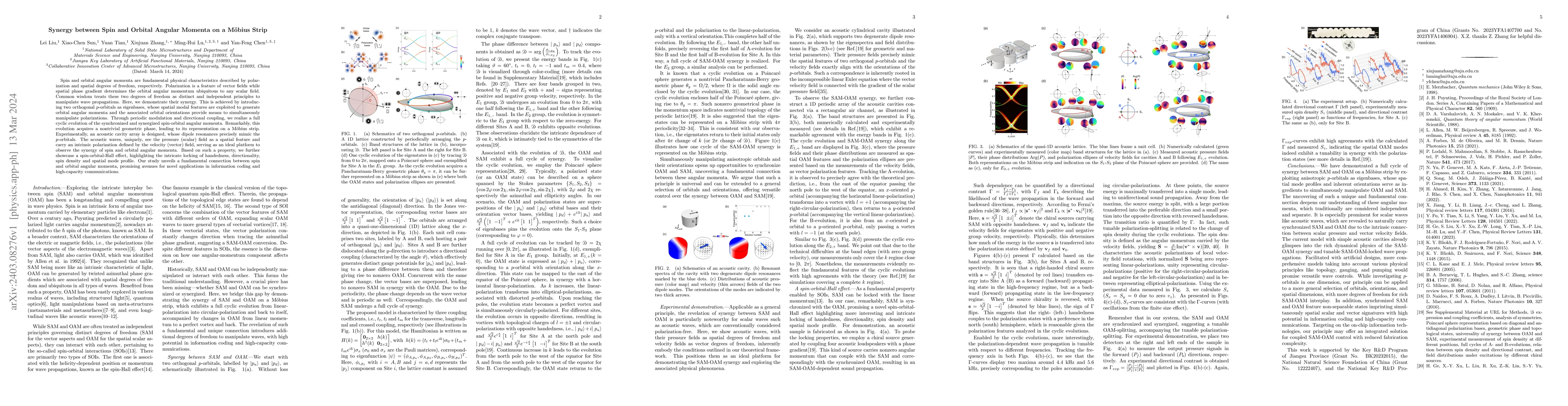 Thumbnail for Synergy between Spin and Orbital Angular Momenta on a M\"obius Strip