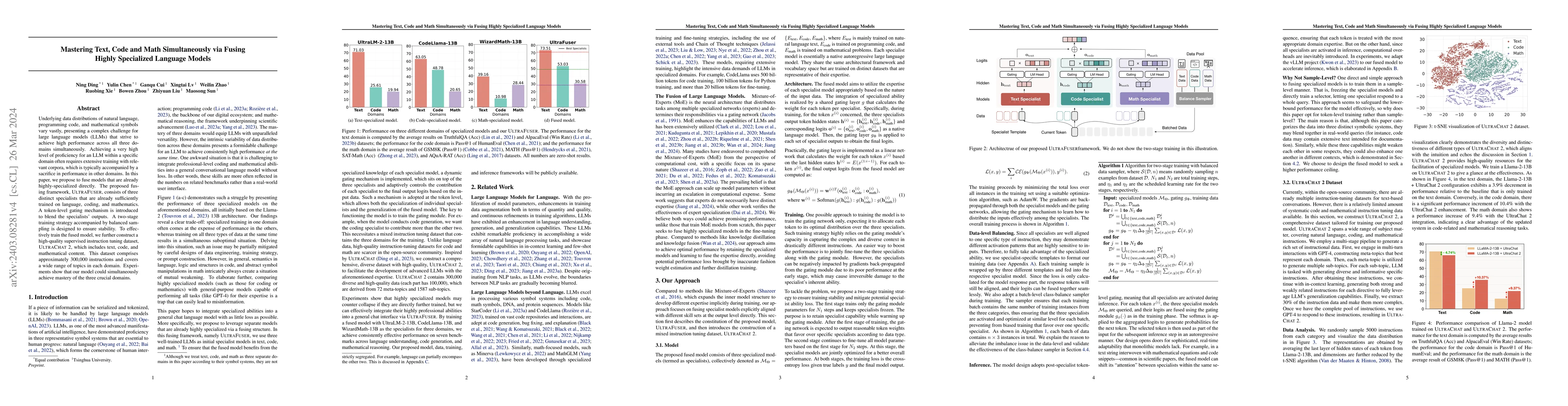 Thumbnail for Mastering Text, Code and Math Simultaneously via Fusing Highly
  Specialized Language Models