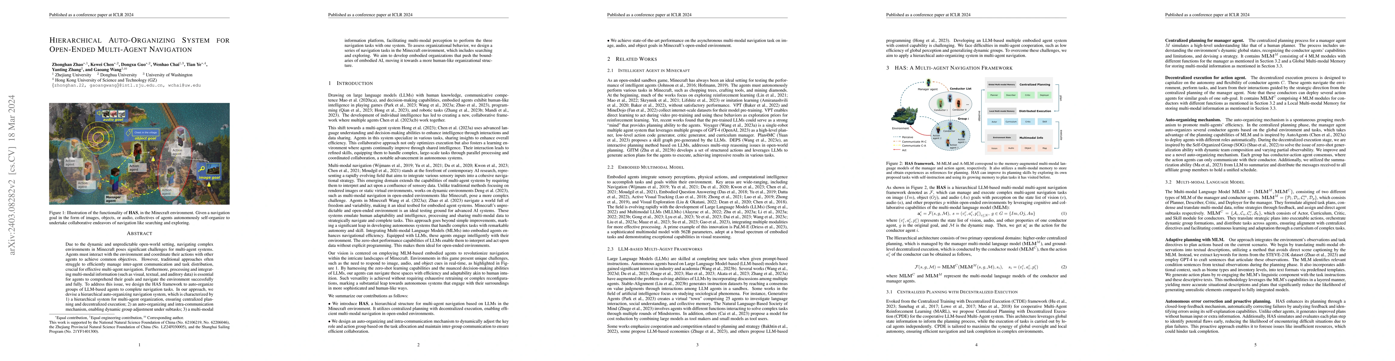 Thumbnail for Hierarchical Auto-Organizing System for Open-Ended Multi-Agent
  Navigation