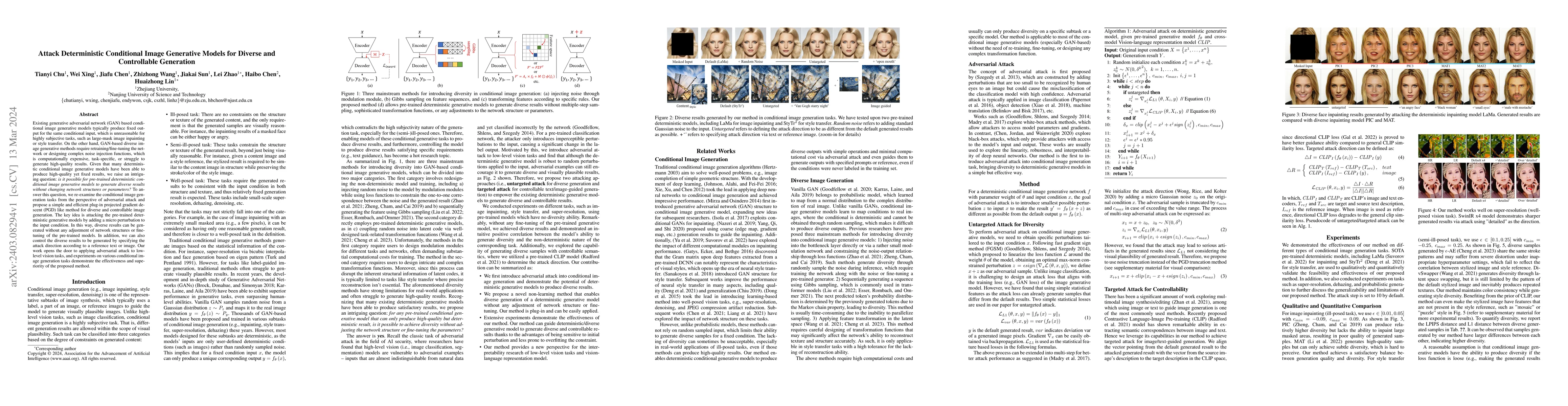 Thumbnail for Attack Deterministic Conditional Image Generative Models for Diverse and
  Controllable Generation