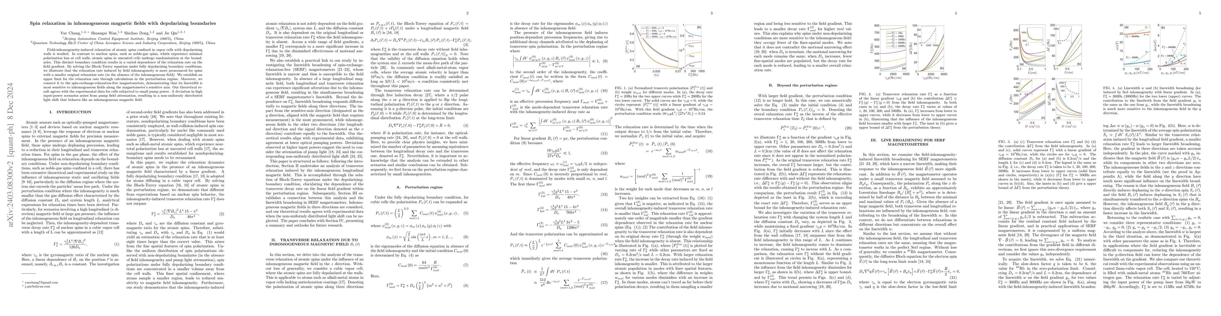 Thumbnail for Spin relaxation in inhomogeneous magnetic fields with depolarizing
  boundaries