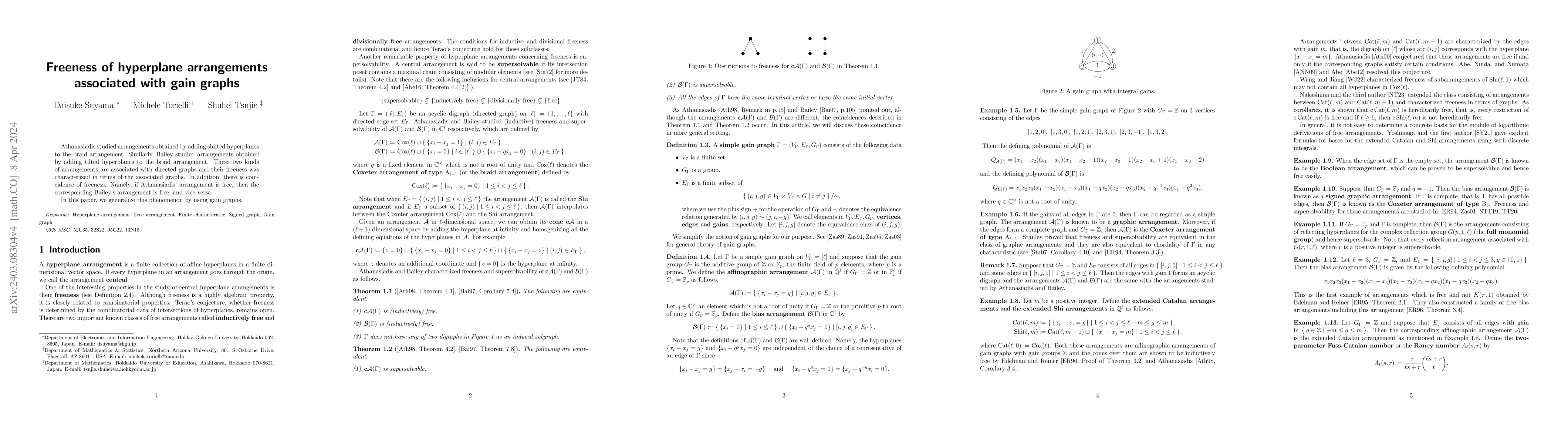 Thumbnail for Freeness of hyperplane arrangements associated with gain graphs