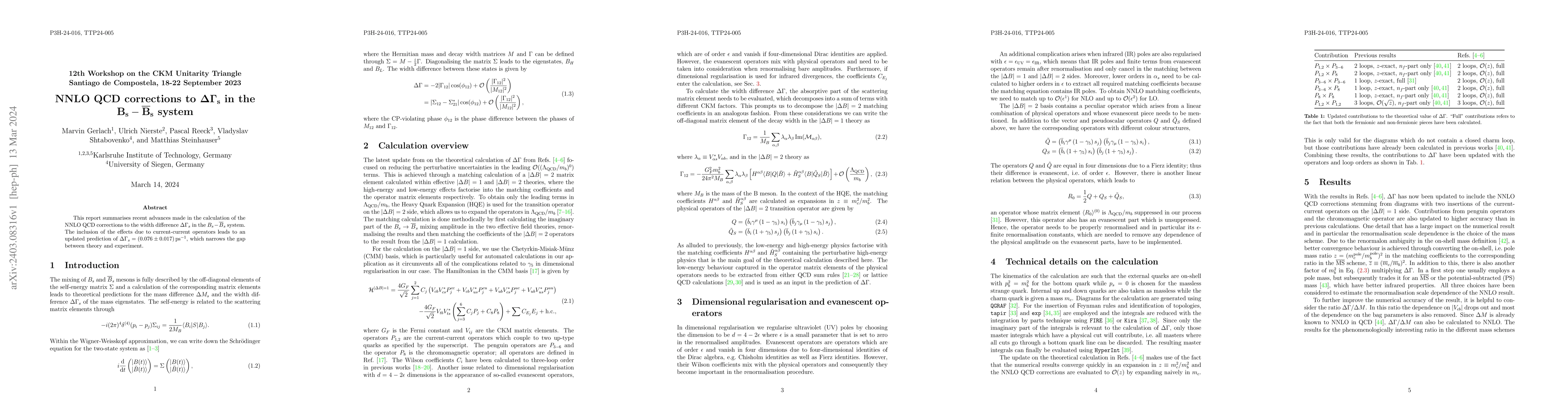 Thumbnail for NNLO QCD corrections to $\Delta \Gamma_s$ in the $B_s-\overline{B}_s$
  system