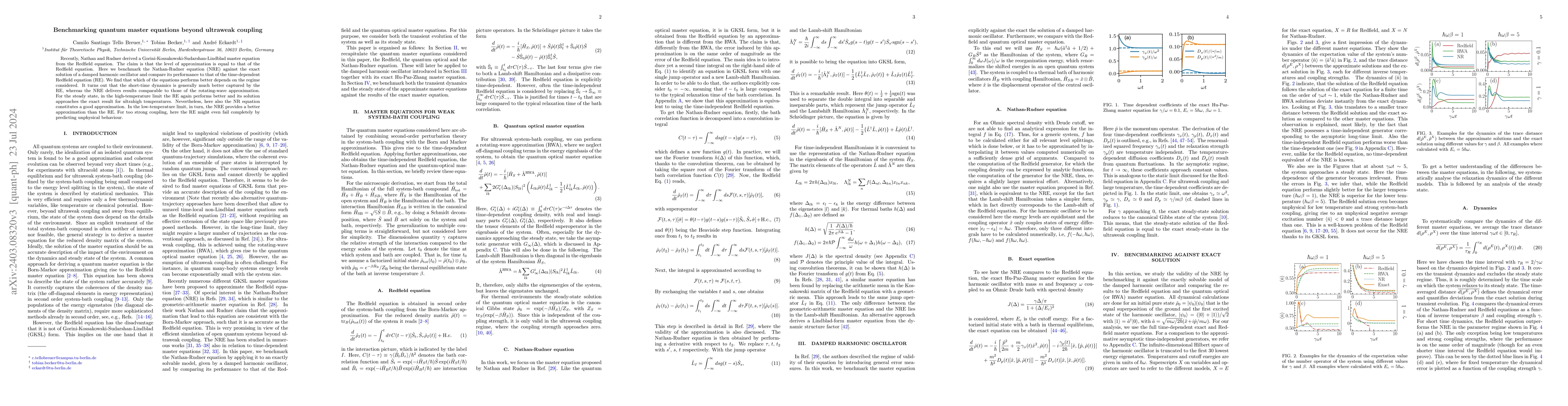 Thumbnail for Benchmarking quantum master equations beyond ultraweak coupling