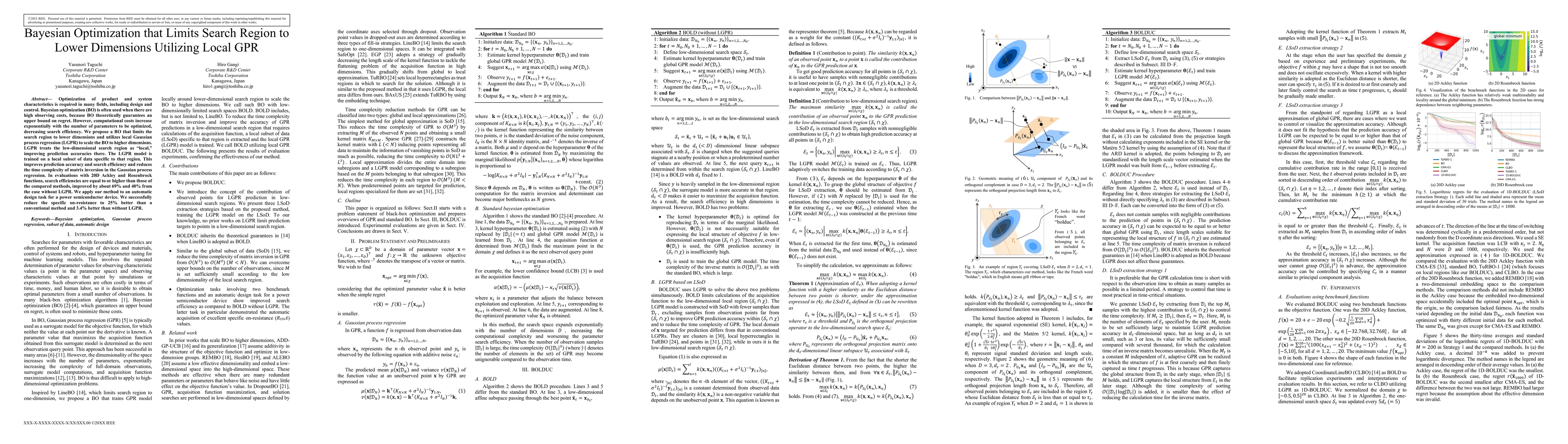 Thumbnail for Bayesian Optimization that Limits Search Region to Lower Dimensions
  Utilizing Local GPR