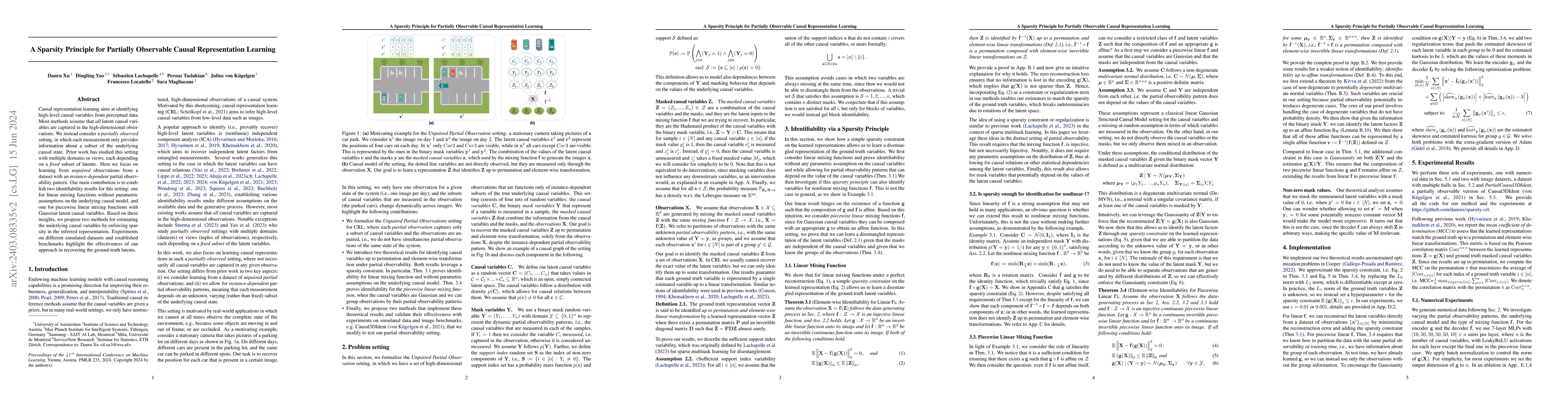 Thumbnail for A Sparsity Principle for Partially Observable Causal Representation
  Learning
