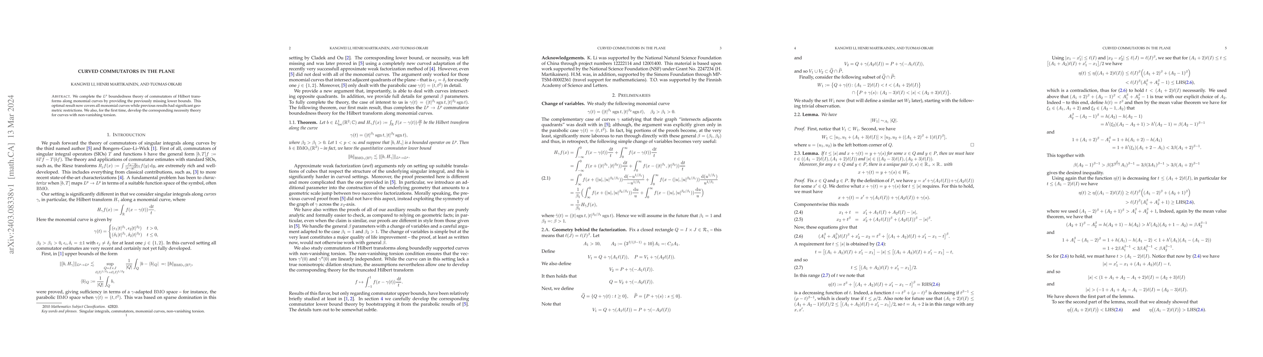 Thumbnail for Curved commutators in the plane
