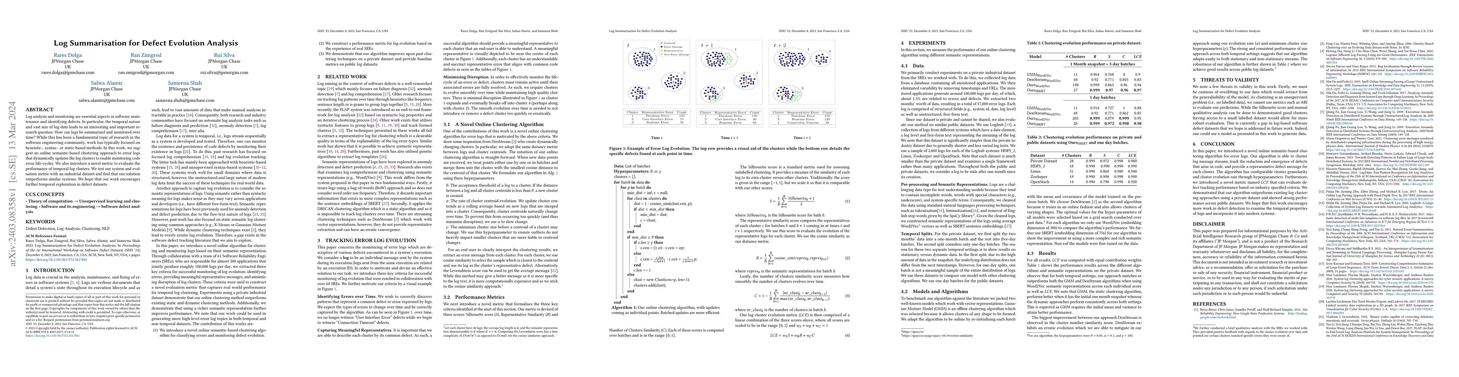 Thumbnail for Log Summarisation for Defect Evolution Analysis