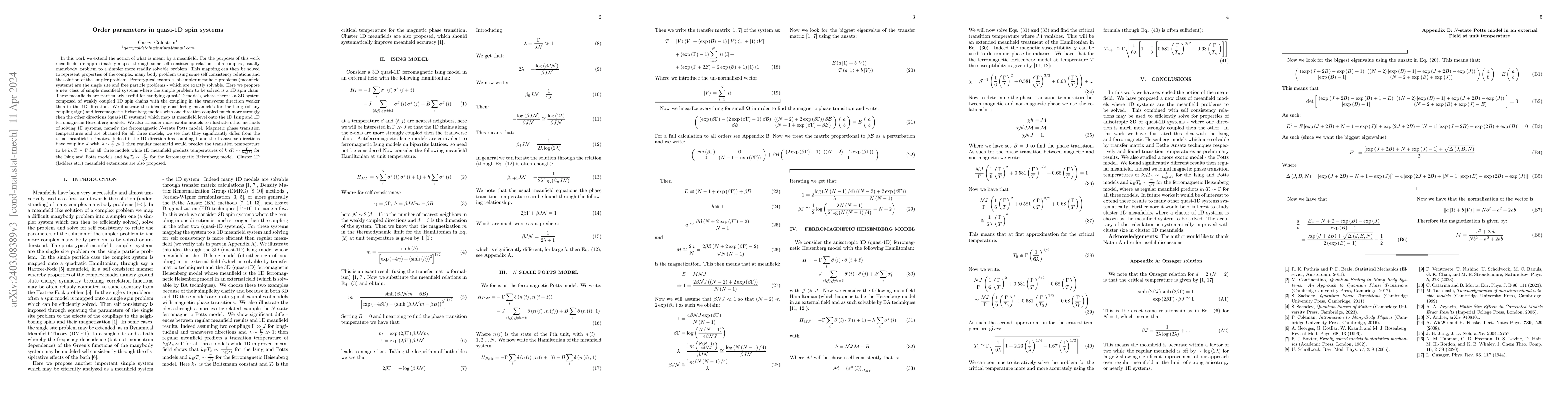 Thumbnail for Order parameters in quasi-1D spin systems