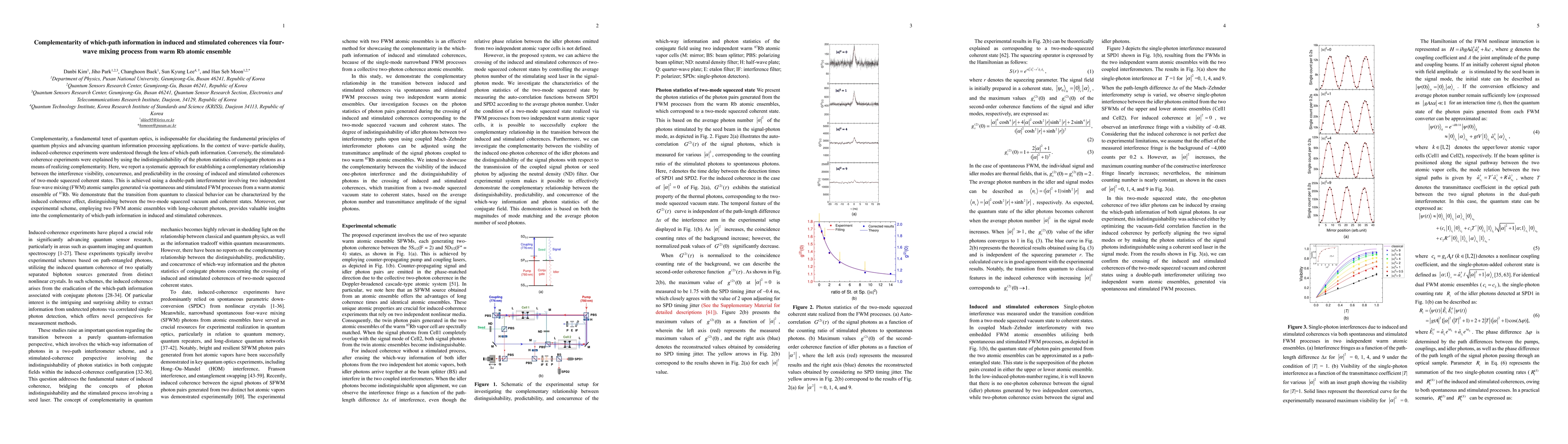 Thumbnail for Complementarity of which-path information in induced and stimulated
  coherences via four-wave mixing process from warm Rb atomic ensemble