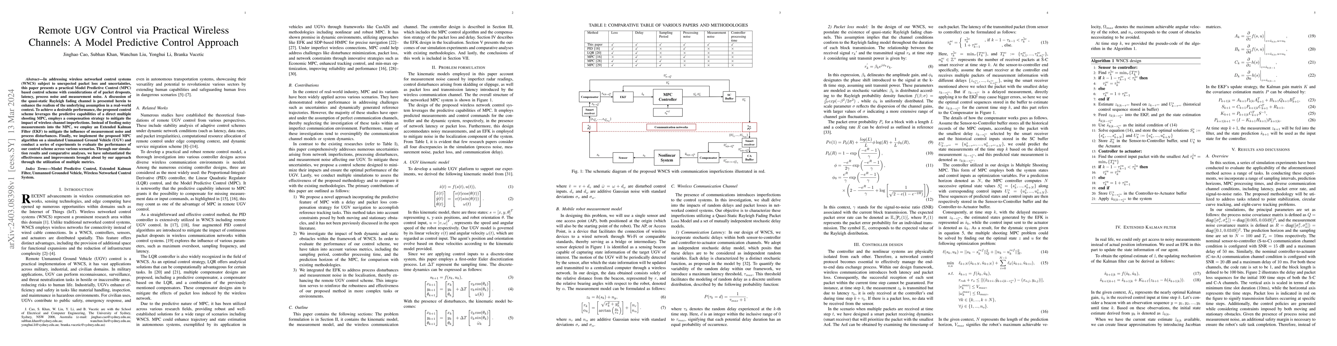 Thumbnail for Remote UGV Control via Practical Wireless Channels: A Model Predictive
  Control Approach