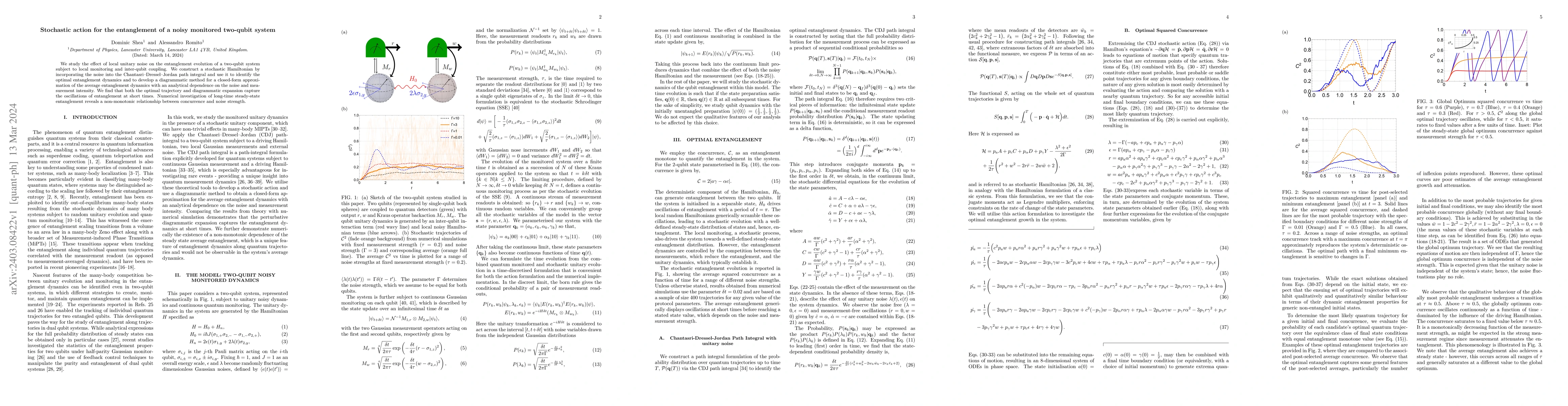 Thumbnail for Stochastic action for the entanglement of a noisy monitored two-qubit
  system