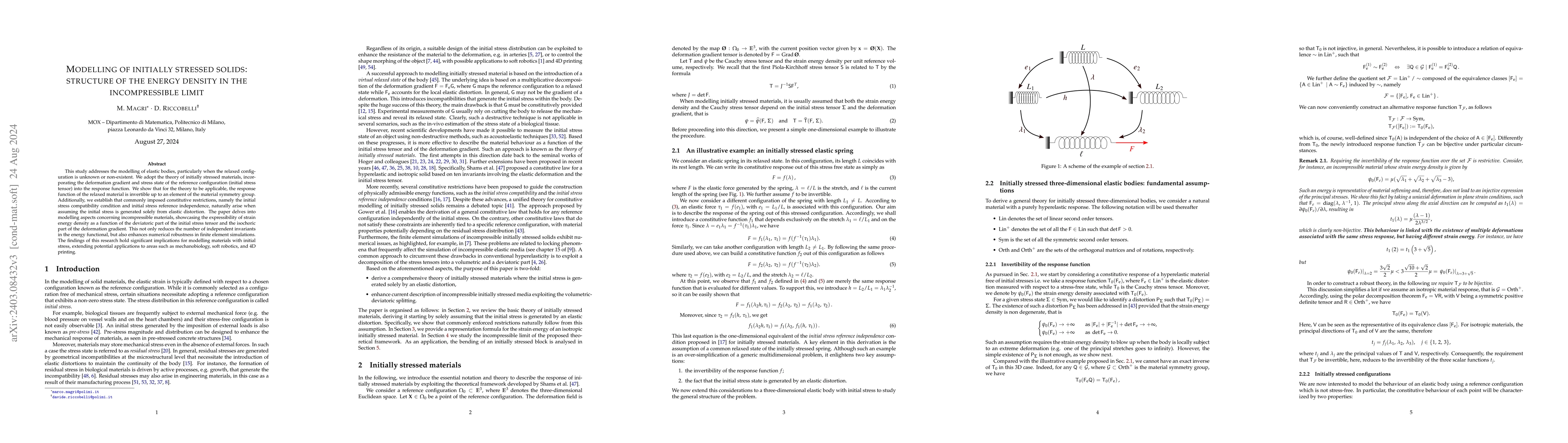 Thumbnail for Modelling of initially stressed solids: structure of the energy density
  in the incompressible limit