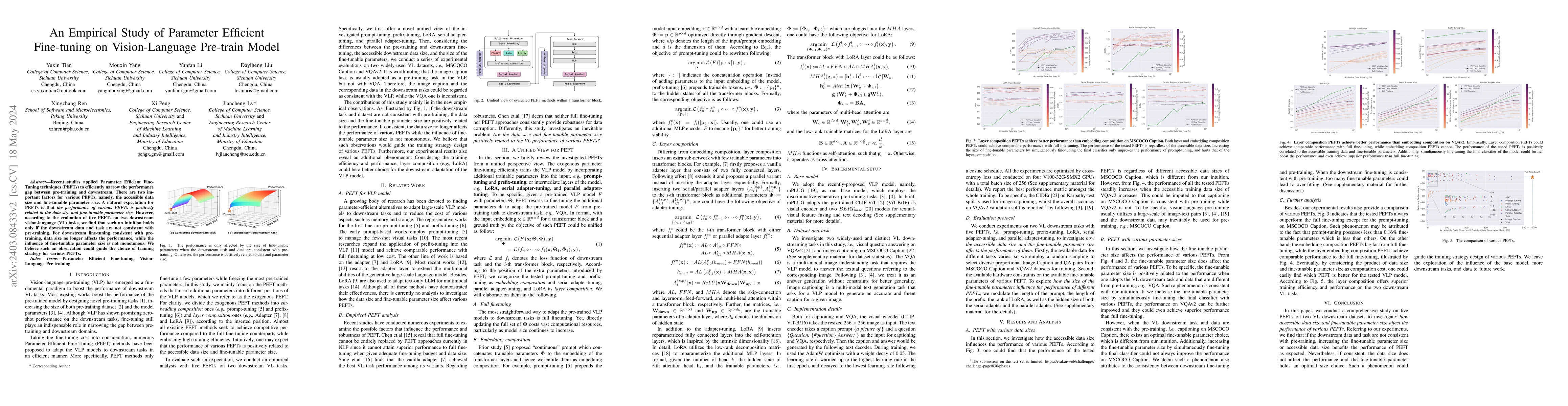 Thumbnail for An Empirical Study of Parameter Efficient Fine-tuning on Vision-Language
  Pre-train Model