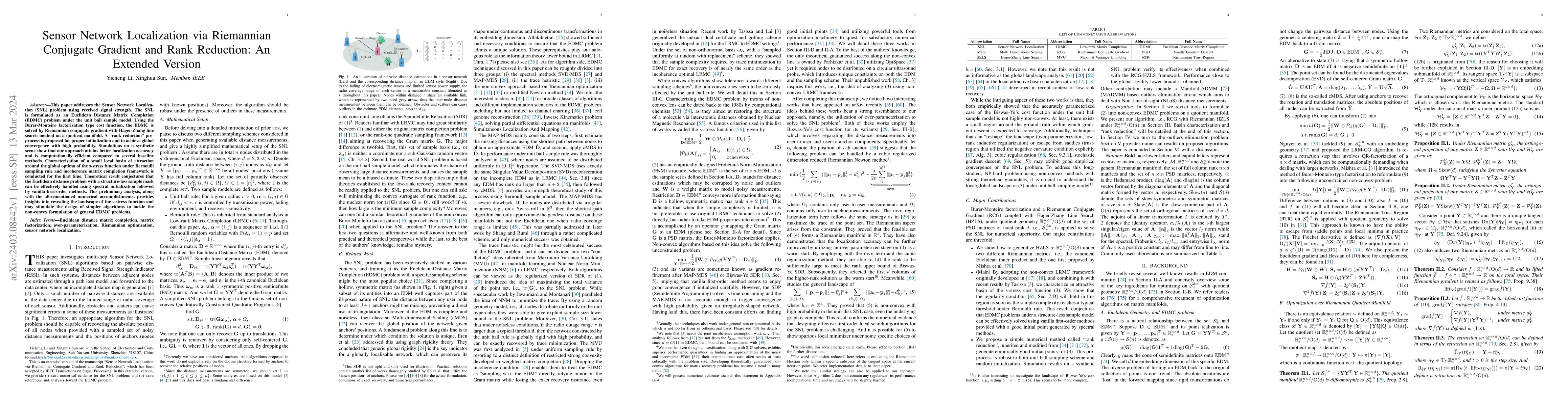 Thumbnail for Sensor Network Localization via Riemannian Conjugate Gradient and Rank
  Reduction: An Extended Version