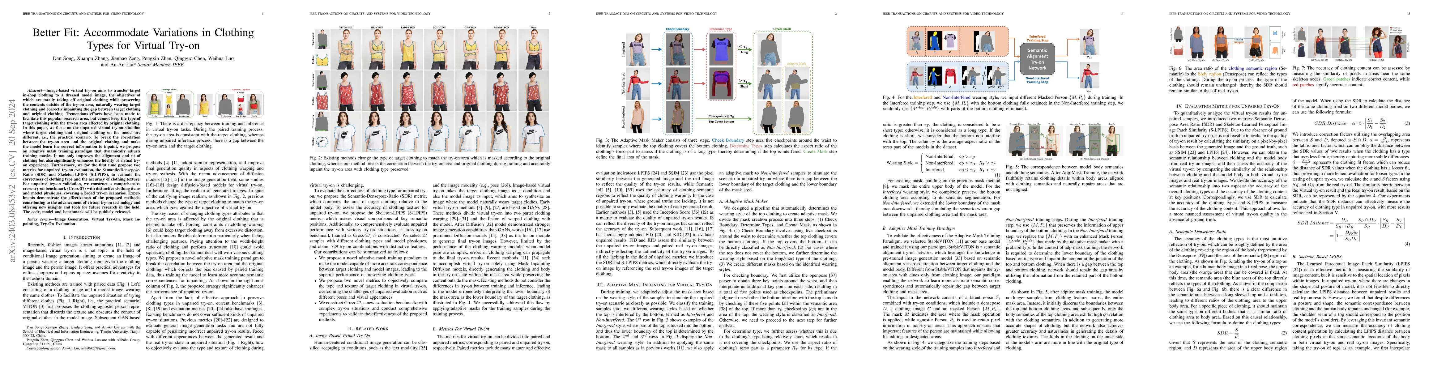 Thumbnail for Better Fit: Accommodate Variations in Clothing Types for Virtual Try-on