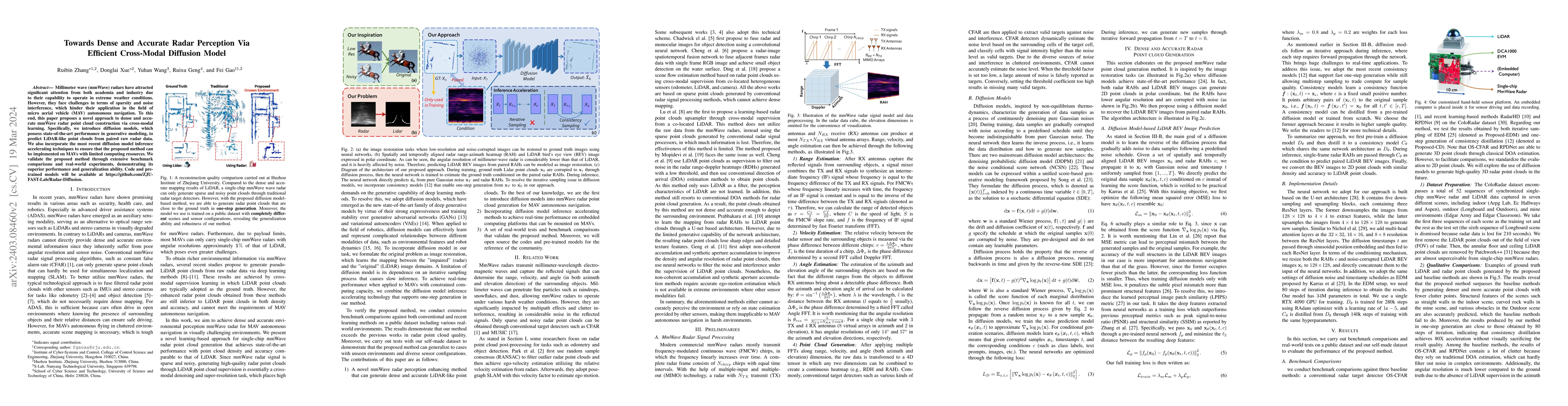 Thumbnail for Towards Dense and Accurate Radar Perception Via Efficient Cross-Modal
  Diffusion Model
