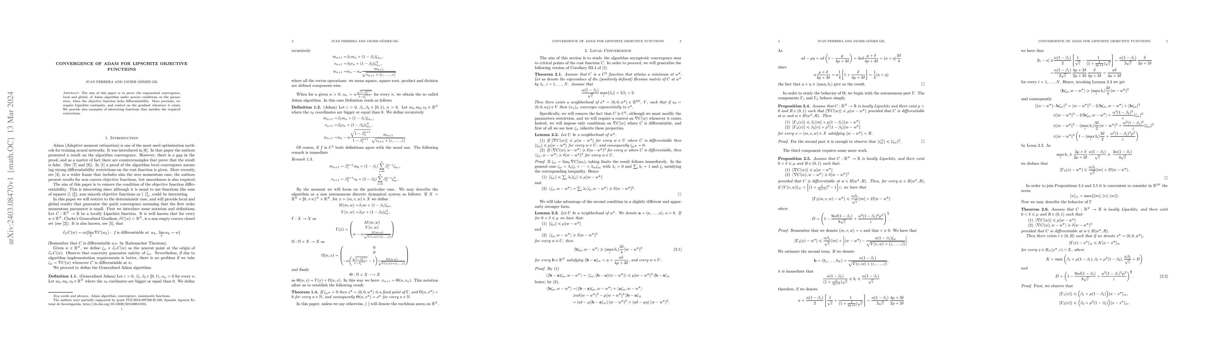 Thumbnail for Convergence of ADAM for Lipschitz Objective Functions