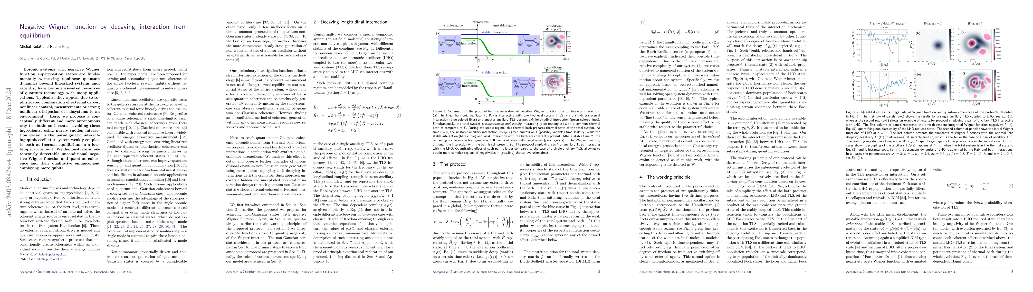 Thumbnail for Negative Wigner function by decaying interaction from equilibrium