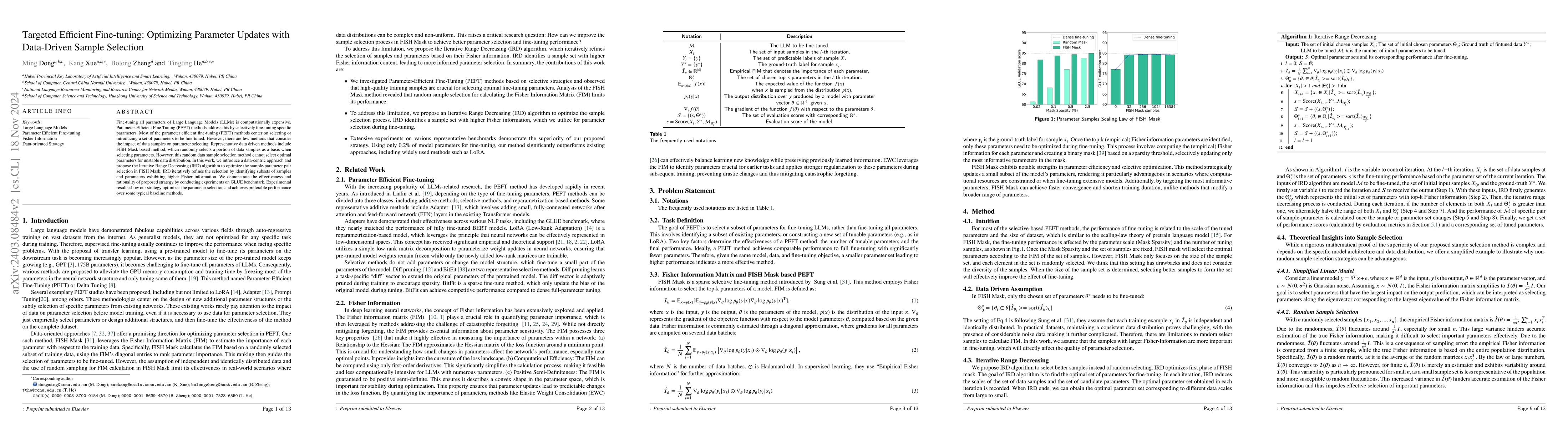 Thumbnail for Data-oriented Dynamic Fine-tuning Parameter Selection Strategy for FISH
  Mask based Efficient Fine-tuning