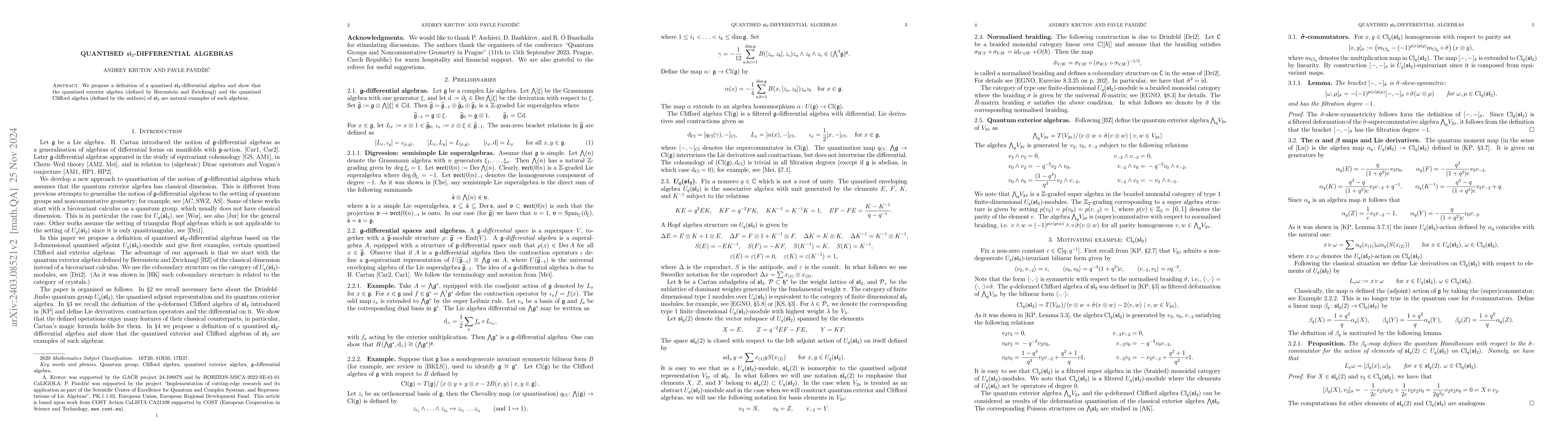 Thumbnail for Quantised $\mathfrak{sl}_2$-differential algebras